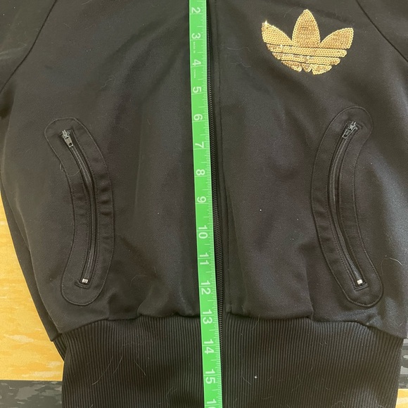 Adidas Black & Gold Sequin Sweater (Great Condition) 53% Cotton , 47% Polyester - Picture 13 of 13